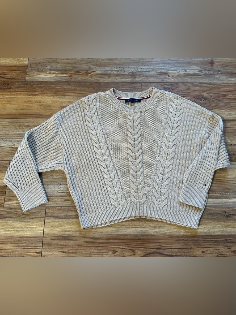 Tommy Hilfiger Women Cable Knit Crewneck Sweater